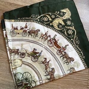 Order today please! Hermes vintage Scarf with Horse Carriage Design